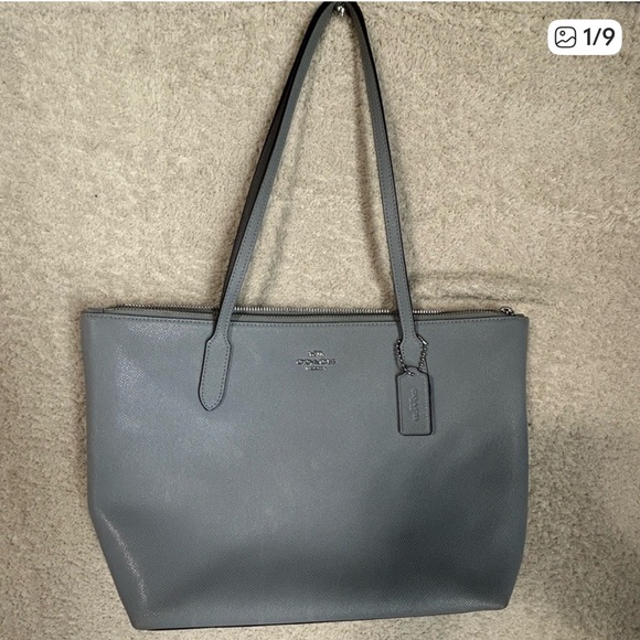 Coach Gray Leather Tote Bag - Picture 9 of 9